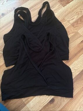 Kindred bravely 3 pack soft bamboo Black Women's V-Neck Racerback large